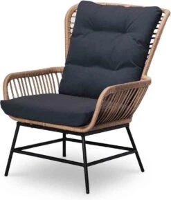 BUITEN Living Dex Wicker Loungestoel Tuin Incl. Wicker Voetenbank | Wicker + Aluminium | Bamboe Antraciet -Beroemde Tuinonderhouds Winkel 1025x1200 1
