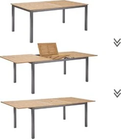 NATERIAL - Uitschuifbare Tuintafel ORIS - Uitschuifbare Tafel Voor 6 Tot 8 Personen - 180-240x100 Cm - Aluminium - Hout Eucalyptus 11 NATERIAL - Uitschuifbare Tuintafel ORIS - Uitschuifbare Tafel Voor 6 Tot 8 Personen - 180-240x100 Cm - Aluminium - Hout Eucalyptus -Beroemde Tuinonderhouds Winkel 1049x1200