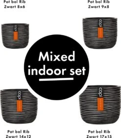 Capi Europe - Set Van 4 - Bloempot Binnen - Rib Antraciet 8 Capi Europe - Set Van 4 - Bloempot Binnen - Rib Antraciet -Beroemde Tuinonderhouds Winkel 1058x1200