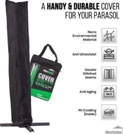 MaxxGarden Parasolhoes - Afdekhoes Voor Zweefparasol - Beschermhoes - 200-400 Cm - Met Rits En Trekkoord - Zwart -Beroemde Tuinonderhouds Winkel 1105x1200