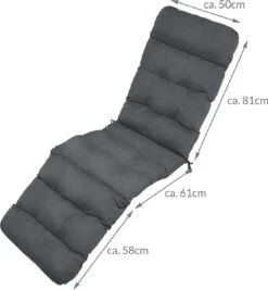 Beautissu Deckchair Kussen 200x50x8 Cm - Ligstoelkussen Antraciet - Matraskussen Voor Hangmatten En Tuin-/terrasstoelen - Flair DC -Beroemde Tuinonderhouds Winkel 1112x1200