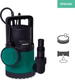 VONROC Dompelpomp/Waterpomp 300W - 6500l/h - Voor Schoon En Licht Vervuild Water - Met Vlotter -Beroemde Tuinonderhouds Winkel 1123x1200 1