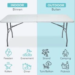 LifeGoods Klaptafel - Inklapbaar - 70x180cm - Verstelbare Vouwtafel - Weerbestendig - Wit 12 LifeGoods Klaptafel - Inklapbaar - 70x180cm - Verstelbare Vouwtafel - Weerbestendig - Wit -Beroemde Tuinonderhouds Winkel 1193x1200