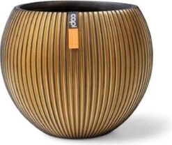 Capi Europe - Vaas Bol Groove XL - 63x51 - Goud - Bloempot Voor Binnen - Opening ⌀42 - GVGB271 -Beroemde Tuinonderhouds Winkel 1200x1012 1