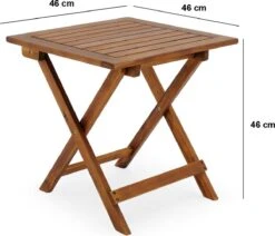 Merkloos EezyLife Houten Bijzettafel - 46x46x46cm - Acacia Hout - Tuintafel -Beroemde Tuinonderhouds Winkel 1200x1028