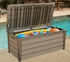 Keter Brushwood Opbergbox - Kussenbox - 455L - 145x69,7x60,3cm - Taupe -Beroemde Tuinonderhouds Winkel 1200x1057