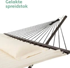Vita5 Hangmat Met Standaard En Spreidstok – 2 Persoons – Incl. Bekerhouder - Afneembaar Kussen – Uv-bestendig – Beige -Beroemde Tuinonderhouds Winkel 1200x1166