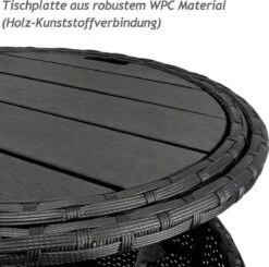 Casaria Polyrattan Zonne-Eiland Ø185cm – Incl. Kussens - Zwart Crème -Beroemde Tuinonderhouds Winkel 1200x1189 1