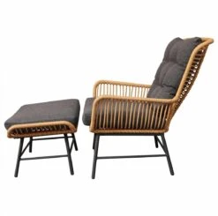 BUITEN Living Dex Wicker Loungestoel Tuin Incl. Wicker Voetenbank | Wicker + Aluminium | Bamboe Antraciet -Beroemde Tuinonderhouds Winkel 1200x1190 1