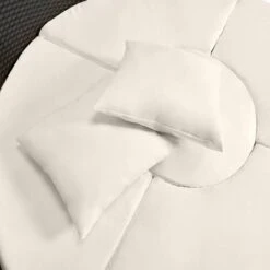 Casaria Polyrattan Zonne-Eiland Ø185cm – Incl. Kussens - Zwart Crème -Beroemde Tuinonderhouds Winkel 1200x1200 10