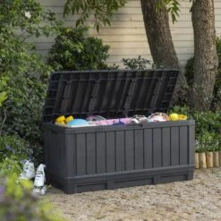 Keter Kentwood Opbergbox - 128x53.6x59 Cm - 350 L - Grafiet -Beroemde Tuinonderhouds Winkel 1200x1200 211