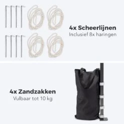 LifeGoods Partytent - 3x3 M - Zijwanden - Easy Up - Opvouwbaar - Waterdicht - Draagtas Met Wieltjes - Donkergrijs -Beroemde Tuinonderhouds Winkel 1200x1200 22