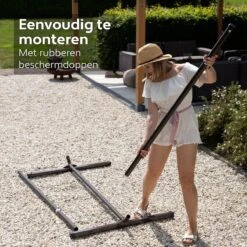 Vita5 Hangmat Met Standaard En Spreidstok – 2 Persoons – Incl. Bekerhouder - Afneembaar Kussen – Uv-bestendig – Lichtgrijs -Beroemde Tuinonderhouds Winkel 1200x1200 229