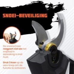 Reichlër® Elektrische Snoeischaar - 40 Mm Snijdiameter - 2x Accu - Anti-cut Functie - Heggenschaar - Takkenschaar - Zwart -Beroemde Tuinonderhouds Winkel 1200x1200 266