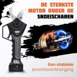 Reichlër® Elektrische Snoeischaar - 40 Mm Snijdiameter - 2x Accu - Anti-cut Functie - Heggenschaar - Takkenschaar - Zwart -Beroemde Tuinonderhouds Winkel 1200x1200 267