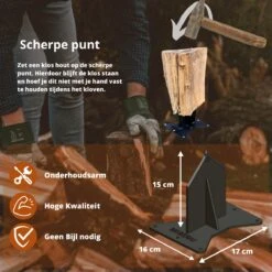 Miseru Houtklover – Geen Bijl Nodig – No Axe - Houtsplijter – Houtkliever – HANDMADE In Holland - Houtklover Voor Aanmaakhout – Metaal -Beroemde Tuinonderhouds Winkel 1200x1200 276