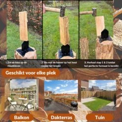 Miseru Houtklover – Geen Bijl Nodig – No Axe - Houtsplijter – Houtkliever – HANDMADE In Holland - Houtklover Voor Aanmaakhout – Metaal -Beroemde Tuinonderhouds Winkel 1200x1200 281