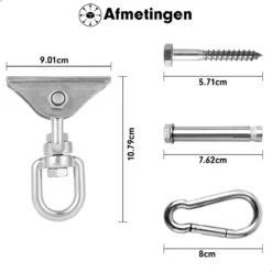 Luxe Ophangsysteem - 180° Schommelen, 360° Roteerbaar - Plafondhaak - Ophanghaak - Hangstoel Buiten - Hangstoel Binnen – Schommelstoel - Schommel - Bokszakken - RVS - Nederlandse Handleiding - 14 Luxe Ophangsysteem - 180° Schommelen, 360° Roteerbaar - Plafondhaak - Ophanghaak - Hangstoel Buiten - Hangstoel Binnen – Schommelstoel - Schommel - Bokszakken - RVS - Nederlandse Handleiding - -Beroemde Tuinonderhouds Winkel 1200x1200 30