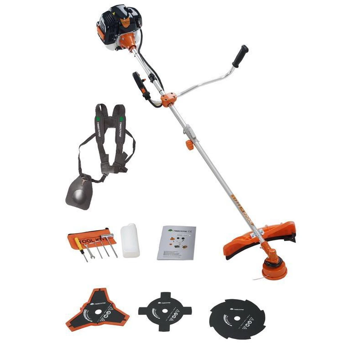 TIMBERPRO – 2in1 - Bosmaaier - Kantenmaaier - Benzine - 52 Cc - Draad En Mes - 3,0 PK 1 TIMBERPRO – 2in1 - Bosmaaier - Kantenmaaier - Benzine - 52 Cc - Draad En Mes - 3,0 PK