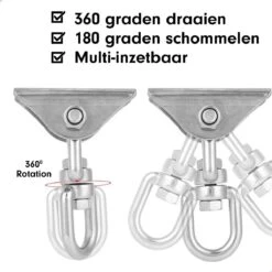Luxe Ophangsysteem - 180° Schommelen, 360° Roteerbaar - Plafondhaak - Ophanghaak - Hangstoel Buiten - Hangstoel Binnen – Schommelstoel - Schommel - Bokszakken - RVS - Nederlandse Handleiding - 16 Luxe Ophangsysteem - 180° Schommelen, 360° Roteerbaar - Plafondhaak - Ophanghaak - Hangstoel Buiten - Hangstoel Binnen – Schommelstoel - Schommel - Bokszakken - RVS - Nederlandse Handleiding - -Beroemde Tuinonderhouds Winkel 1200x1200 32