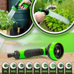 MD-Goods ® Super Sterk Uitrekbare Tuinslang Tot 30 Meter + GRATIS Tas En Koppelstuk - Tuinsproeier - Tuin Besproeien - Waterslang - Sproeikop - Groen - Flexibel Elastisch -Beroemde Tuinonderhouds Winkel 1200x1200 372
