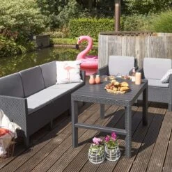 Allibert Lyon Tuintafel - 116x71,5x66/40 Cm - Grafiet -Beroemde Tuinonderhouds Winkel 1200x1200 41