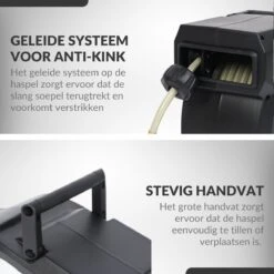 Buxibo - Wandslangenbox 20 Meter + 2 Meter - Tuinslang Met Haspel - 9 Sproei Standen - Slangenhouder 180° Draaibaar - Tuinslanghaspel Zwart+ Gratis Sproeier - Zwart -Beroemde Tuinonderhouds Winkel 1200x1200 411