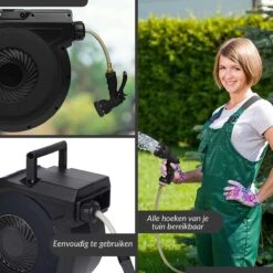 Buxibo - Wandslangenbox 20 Meter + 2 Meter - Tuinslang Met Haspel - 9 Sproei Standen - Slangenhouder 180° Draaibaar - Tuinslanghaspel Zwart+ Gratis Sproeier - Zwart -Beroemde Tuinonderhouds Winkel 1200x1200 412