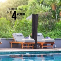 MaxxGarden Parasolhoes - Afdekhoes Voor Zweefparasol - Beschermhoes - 200-400 Cm - Met Rits En Trekkoord - Zwart -Beroemde Tuinonderhouds Winkel 1200x1200 48