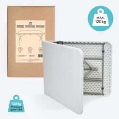 LifeGoods Klaptafel - Inklapbaar - 70x180cm - Verstelbare Vouwtafel - Weerbestendig - Wit 11 LifeGoods Klaptafel - Inklapbaar - 70x180cm - Verstelbare Vouwtafel - Weerbestendig - Wit -Beroemde Tuinonderhouds Winkel 1200x1200 52