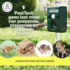 Pest-Tech PT-221 | Ultrasone Kattenverjager Op Zonneenergie | Kattenschrik | Marterverjager | Dierenverjager | Kattenafweermiddel | Ongedierte Verjager - Met USB Oplaadkabel -Beroemde Tuinonderhouds Winkel 1200x1200 538