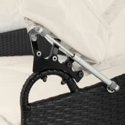 Casaria Polyrattan Zonne-Eiland Ø185cm – Incl. Kussens - Zwart Crème -Beroemde Tuinonderhouds Winkel 1200x1200 6