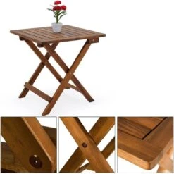 Merkloos EezyLife Houten Bijzettafel - 46x46x46cm - Acacia Hout - Tuintafel -Beroemde Tuinonderhouds Winkel 1200x1200 61