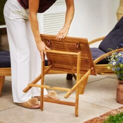 Merkloos EezyLife Houten Bijzettafel - 46x46x46cm - Acacia Hout - Tuintafel -Beroemde Tuinonderhouds Winkel 1200x1200 62