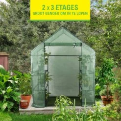 Kinzo Garden - Plastic Broeikas - Serre Van Meerdere Verdiepingen - 143 X 73 X 195 - Groen -Beroemde Tuinonderhouds Winkel 1200x1200 632