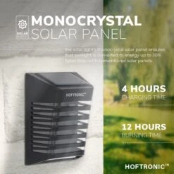 4x HOFTRONIC Dono - Solar Wandlamp Buiten - IP65 Waterdicht - Wintersolar Technologie Monokristal Zonnepaneel - 3000K Warm Wit (sfeervol) - Solar Tuinverlichting Zonne Energie -Beroemde Tuinonderhouds Winkel 1200x1200 637