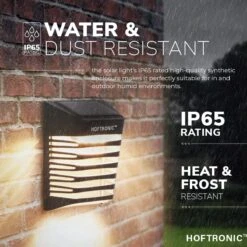 4x HOFTRONIC Dono - Solar Wandlamp Buiten - IP65 Waterdicht - Wintersolar Technologie Monokristal Zonnepaneel - 3000K Warm Wit (sfeervol) - Solar Tuinverlichting Zonne Energie -Beroemde Tuinonderhouds Winkel 1200x1200 642