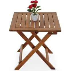 Merkloos EezyLife Houten Bijzettafel - 46x46x46cm - Acacia Hout - Tuintafel -Beroemde Tuinonderhouds Winkel 1200x1200 65