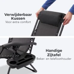 LifeGoods Opvouwbare Tuinstoelen - Verstelbaar Zonnescherm - 2 Stuks - 30°-90° Verstelbaar - Metaal - Zwart -Beroemde Tuinonderhouds Winkel 1200x1200 73