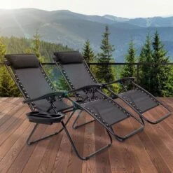 LifeGoods Opvouwbare Tuinstoelen - Verstelbaar Zonnescherm - 2 Stuks - 30°-90° Verstelbaar - Metaal - Zwart -Beroemde Tuinonderhouds Winkel 1200x1200 76