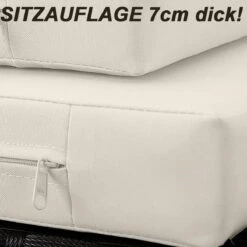 Casaria Polyrattan Zonne-Eiland Ø185cm – Incl. Kussens - Zwart Crème -Beroemde Tuinonderhouds Winkel 1200x1200 9