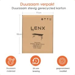 Lenx Klaptafel - Inklapbare Tafel - Opvouwbare Tuintafel - Vouwtafel - Inclusief Handvat En 2 Tafelkleden - 180x75x74cm - 6 Tot 8 Personen -Beroemde Tuinonderhouds Winkel 1200x1200 94
