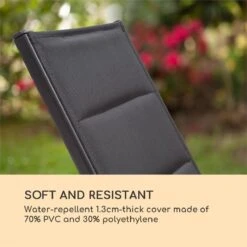 Blumfeldt Renazzo Lounge Ligstoel - Ligbed Voor De Tuin - Aluminium Tuinstoel - 6 Standen - Waterafstotend - Bekleding Van 70 % Pvc En 30 % Polyetheen - Zwart -Beroemde Tuinonderhouds Winkel 1200x1200 99