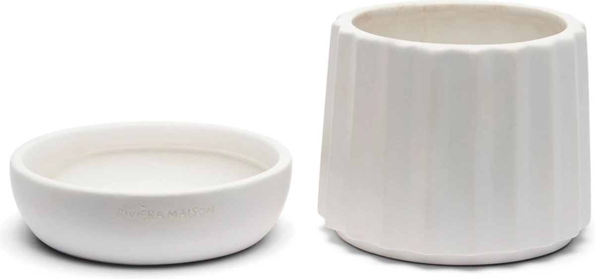 Riviera Maison Plantenbak Rond, Bloempot Met Ribbel - RM Let It Grow Planter - Wit - Porselein - Maat S 6 Riviera Maison Plantenbak Rond, Bloempot Met Ribbel - RM Let It Grow Planter - Wit - Porselein - Maat S - Afbeelding 6