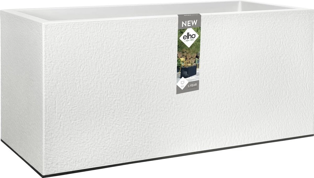 Elho Vivo Structure Finish Lang 90 - Plantenbak Voor Binnen & Buiten - Ø 88 X H 41 - Wit 1 Elho Vivo Structure Finish Lang 90 - Plantenbak Voor Binnen & Buiten - Ø 88 X H 41 - Wit