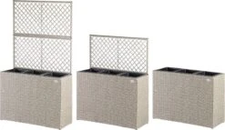 Casaria Polyrattan Bloembak – 3 Bakken Klimophek - Crème -Beroemde Tuinonderhouds Winkel 1200x697 2
