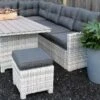 Merkloos Rivièra Original | Loungeset Hoekset Dining Set Tuinset | Wicker | Hoekbank, Hoge Tuintafel, 2 Hockers | 6 Zitplaatsen