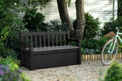 Keter Eden Garden Bench Opbergbank - 265L - 140x60x84cm - Zwart/Grijs -Beroemde Tuinonderhouds Winkel 1200x800 12