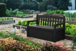 Keter Eden Garden Bench Opbergbank - 265L - 140x60x84cm - Zwart/Grijs -Beroemde Tuinonderhouds Winkel 1200x800 14