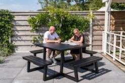 MaximaVida Vierkante Aluminium Picknicktafel Dex 215 Cm Zwart - Lage Instap -Beroemde Tuinonderhouds Winkel 1200x800 45